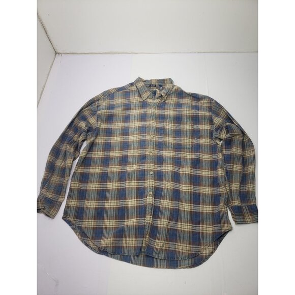 Salmon River Flannel Work Shirt Long Sleeve Plaid Men's Size XL - Picture 1 of 16